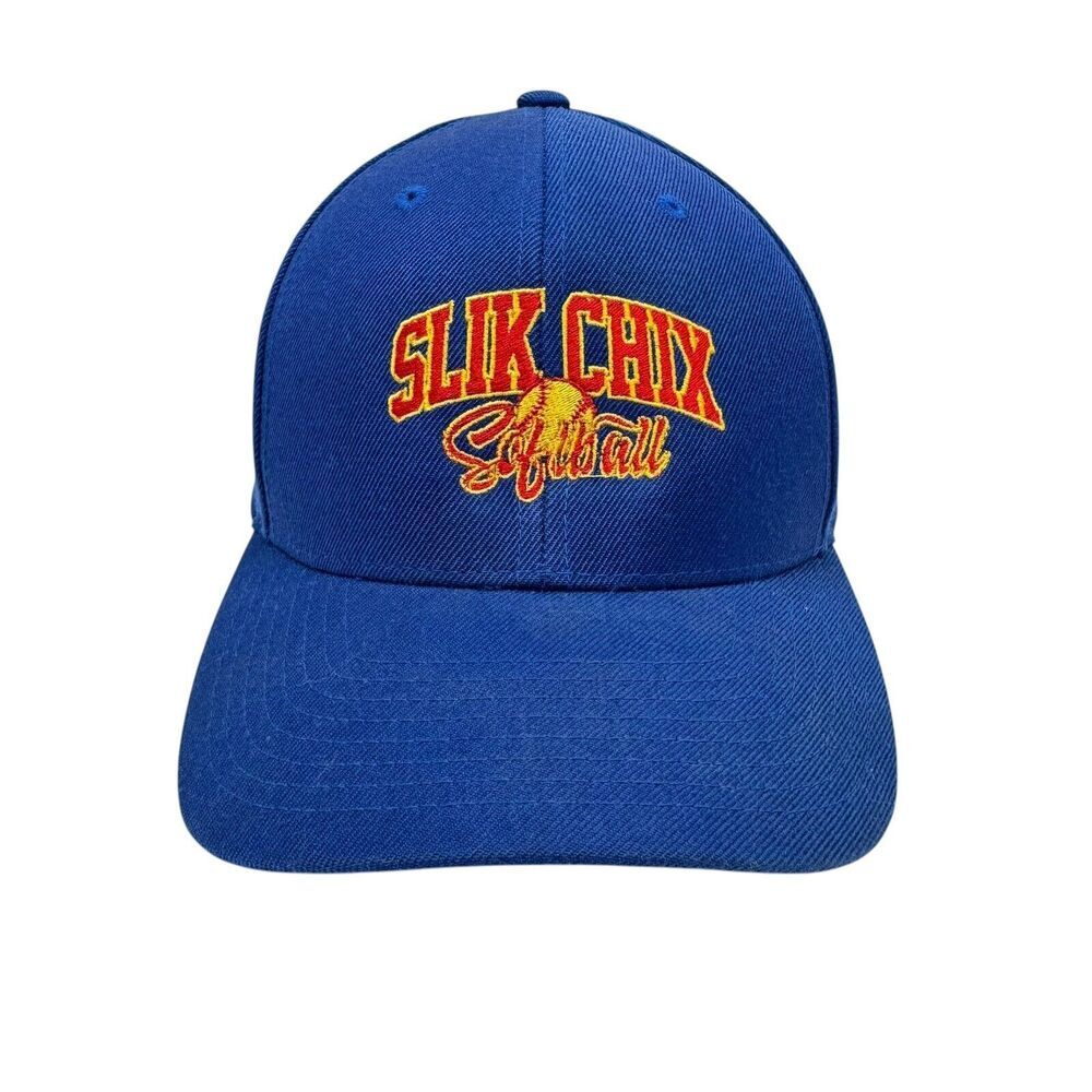 Slik Chix Womens Blue Softball Hat Adjustable Wool Blend Hipster Grunge Feminist